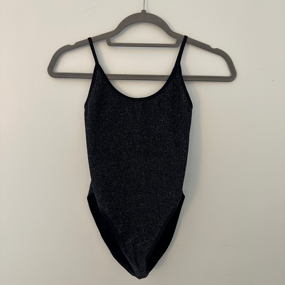 Urban Outfitters Black Sparkly Bodysuit in Medium